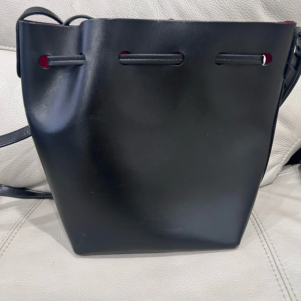 Mansur Gavriel Black Shoulder Bag with Drawstring Closure - Picture 2 of 6